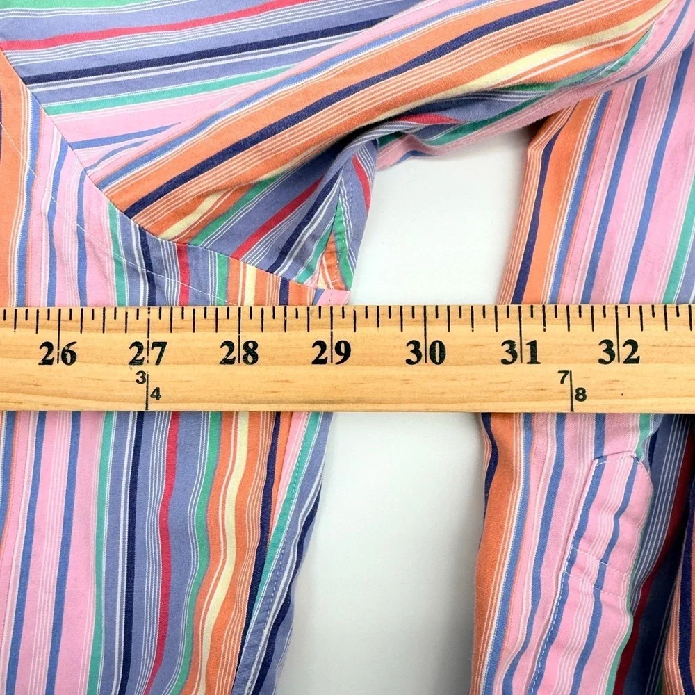 Vintage Polo Ralph Lauren Westerton Shirt Mens XXL Multi‎ Color Striped Cutaway